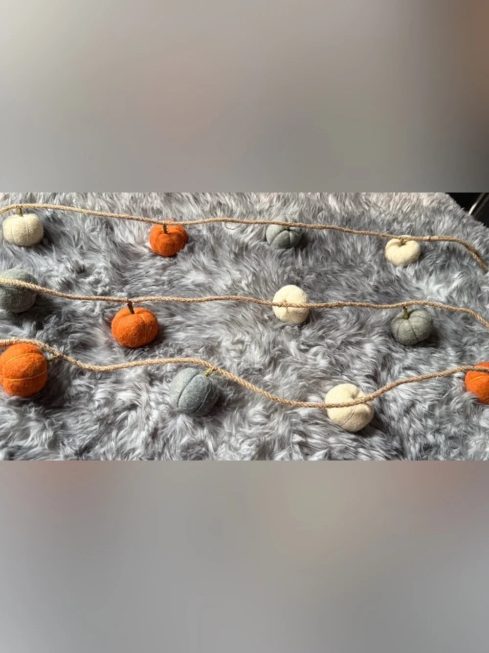 Rachel Ashwell Farmhouse Felted Wool Pumpkin Garland 6ft